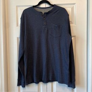 Classic Thermal Navy Long Sleeve Henley Shirt